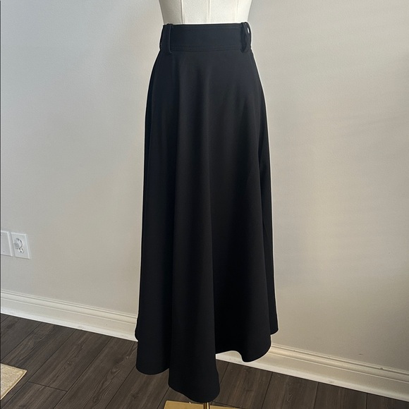 Aje Women's High Waist Quiet Luxury Minimalist Dark Academia Black Midi Skirt 4 - Picture 1 of 11